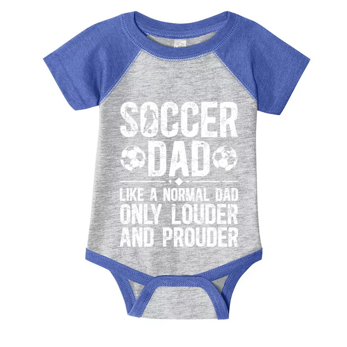 Soccer Dad Louder And Prouder Dad Of A Soccer Player Father Gift Infant Baby Jersey Bodysuit