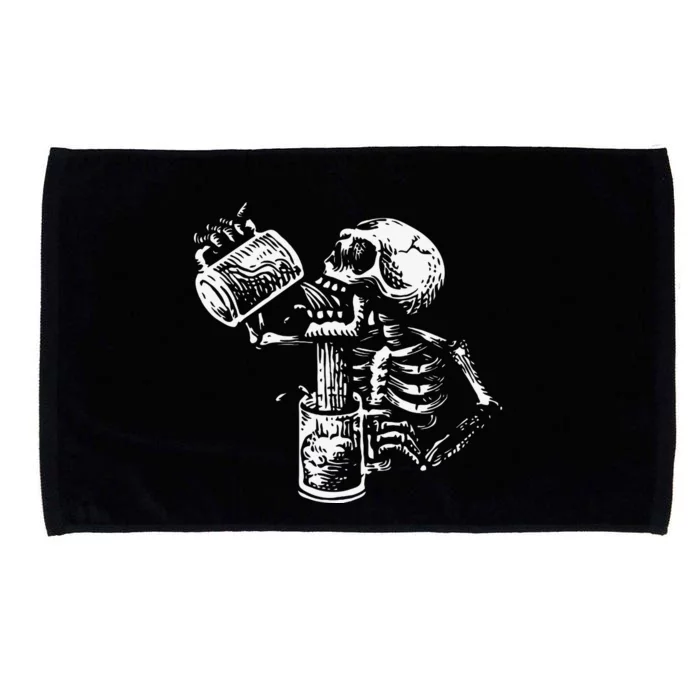 Skeleton Drinking Lazy Halloween Costume Cool Skull Bones Microfiber Hand Towel