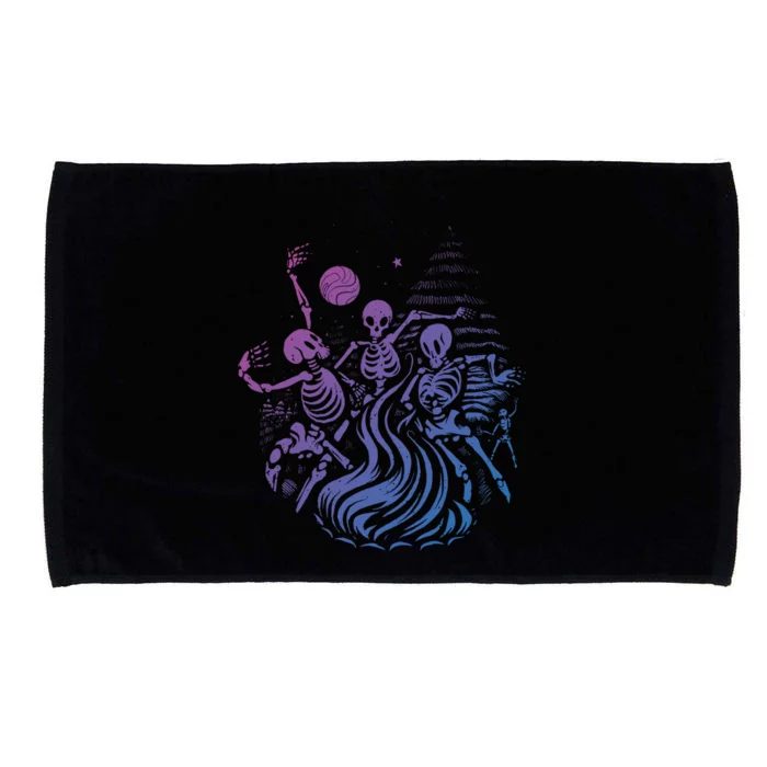 Skeleton Dancing Lazy Halloween Costume Funny Spooky Skull Gift Microfiber Hand Towel