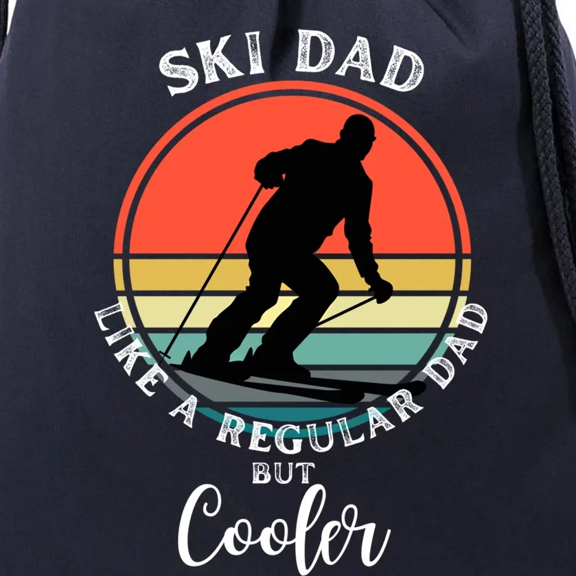 Ski Dad Like A Regular Dad But Cooler Funny Skiing Great Gift Drawstring Bag