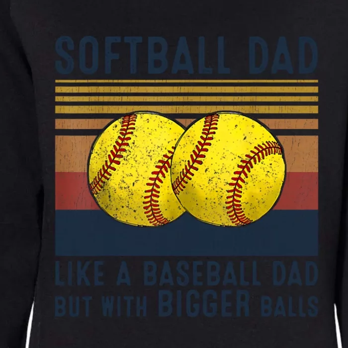 Softball Dad Like A Baseball Dad But With Bigger Balls Womens California Wash Sweatshirt