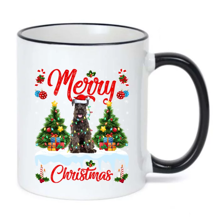 Schnauzer Dog Lights Xmas Tree Santa Schnauzer Christmas Gift Black Color Changing Mug