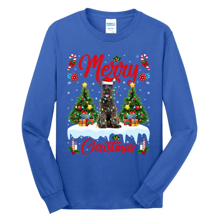 Schnauzer Dog Lights Xmas Tree Santa Schnauzer Christmas Gift Tall Long Sleeve T-Shirt