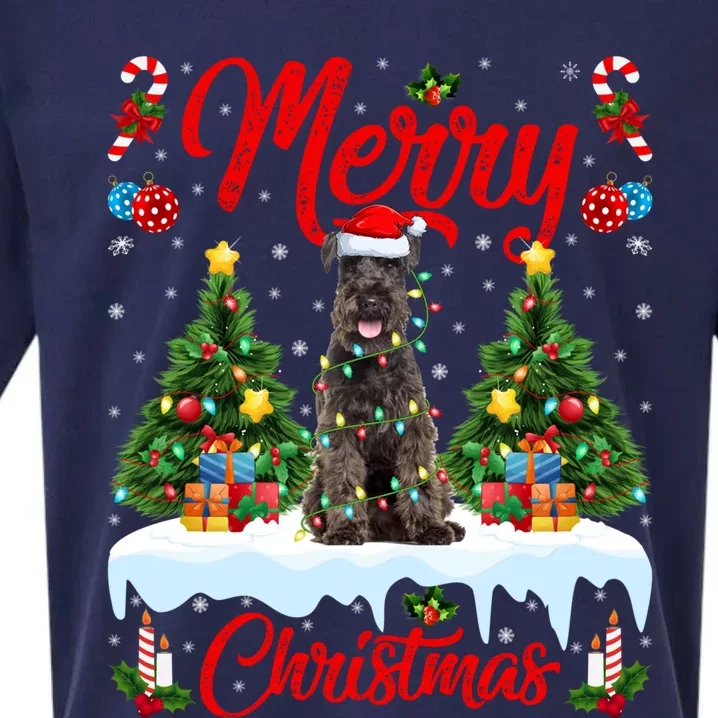 Schnauzer Dog Lights Xmas Tree Santa Schnauzer Christmas Gift Sueded Cloud Jersey T-Shirt