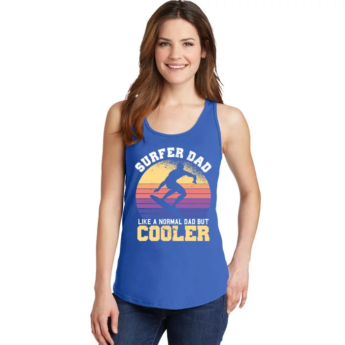 Surfing Dad Like A Normal Dad But Cooler Fathers Day Surfer Funny Gift Ladies Essential Tank