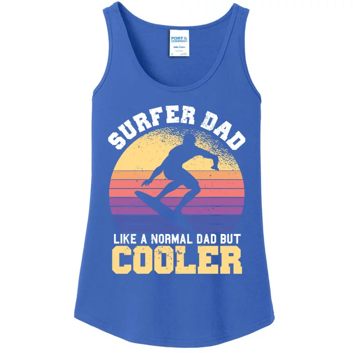 Surfing Dad Like A Normal Dad But Cooler Fathers Day Surfer Funny Gift Ladies Essential Tank