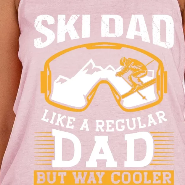 Ski Dad Like A Regular Dad But Way Cooler Skier Skiing Gift Women's Knotted Racerback Tank