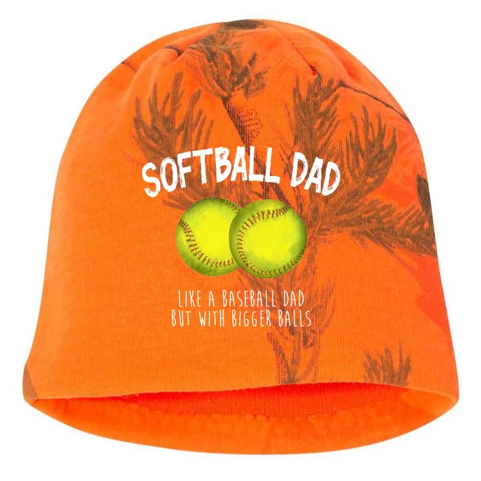 Softball Dad Like A Baseball Dad But With Bigger Balls Funny Kati - Camo Knit Beanie