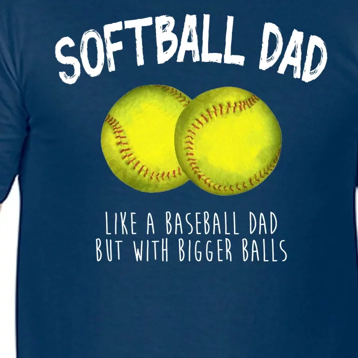 Softball Dad Like A Baseball Dad But With Bigger Balls Funny Comfort Colors T-Shirt