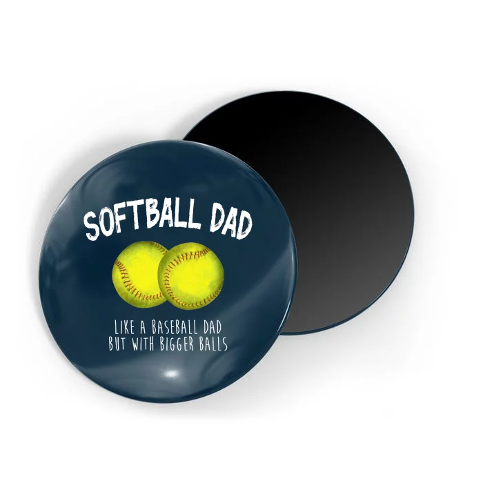 Softball Dad Like A Baseball Dad But With Bigger Balls Funny Magnet