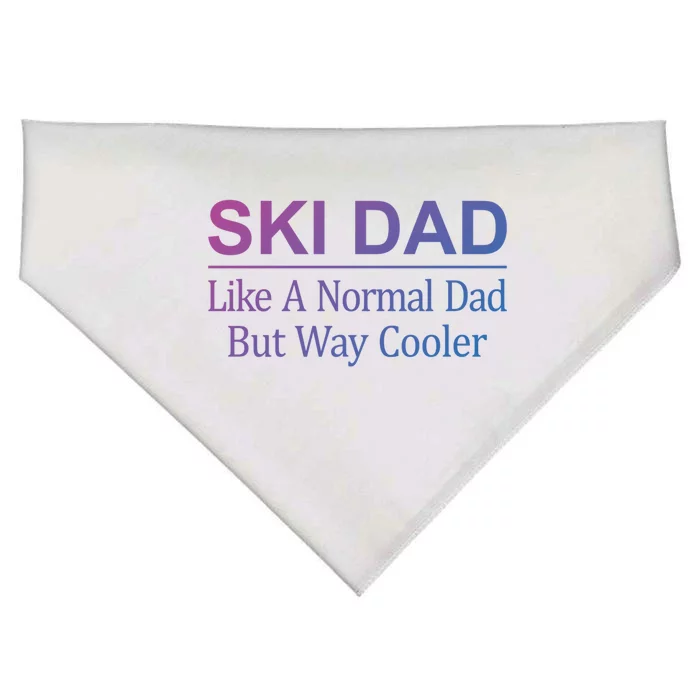 Ski Dad Like A Normal Dad But Way Cooler Gift USA-Made Doggie Bandana