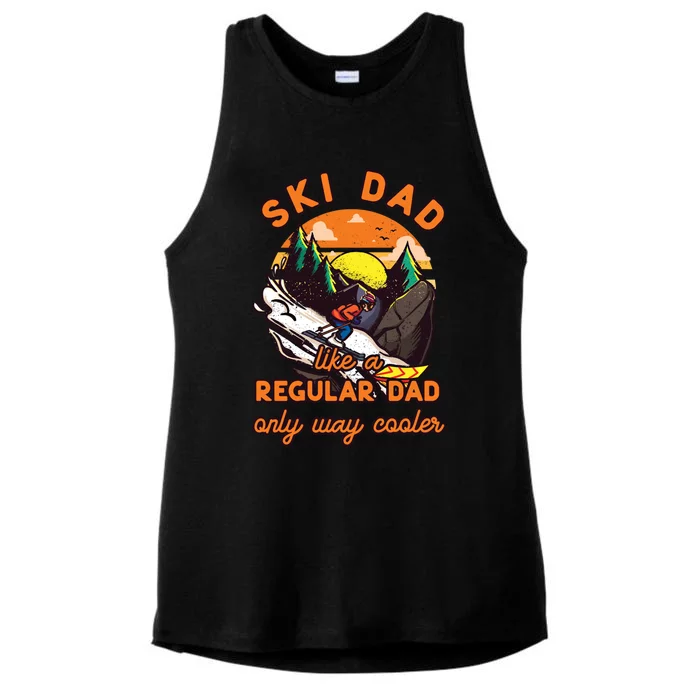 Ski Dad Like A Regular Dad Only Cooler Ski Dad Gift Ladies Tri-Blend Wicking Tank