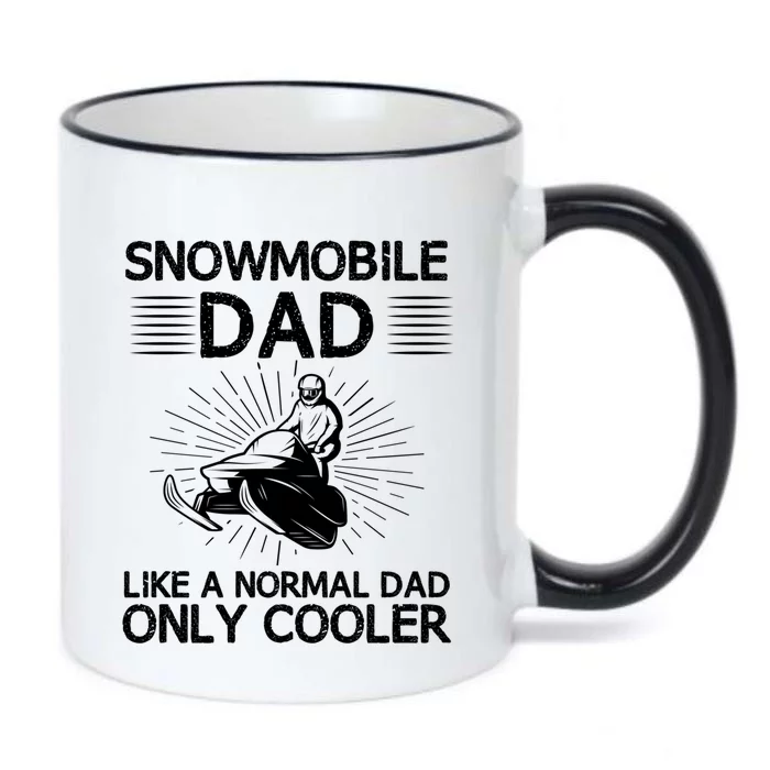 Snowmobile Dad Like A Normal Dad Only Cooler Snowmobiling Gift Black Color Changing Mug