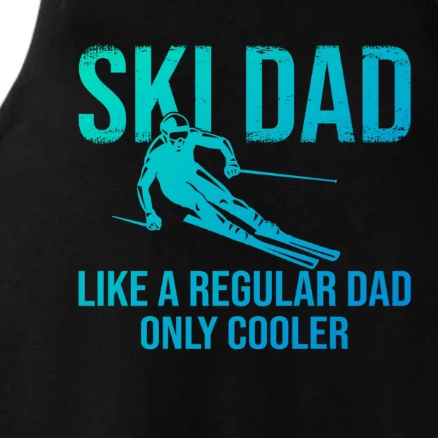 Ski Dad Like A Regular Dad Only Cooler Happy Father Day Gift Ladies Tri-Blend Wicking Tank