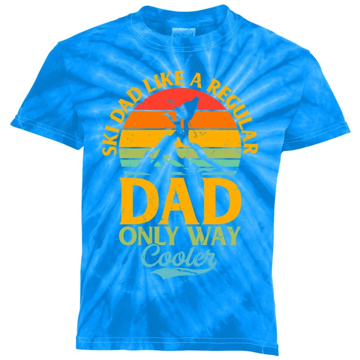 Ski Dad Like A Regular Dad Only Way Cooler Gift Daddy Skiing Gift Kids Tie-Dye T-Shirt