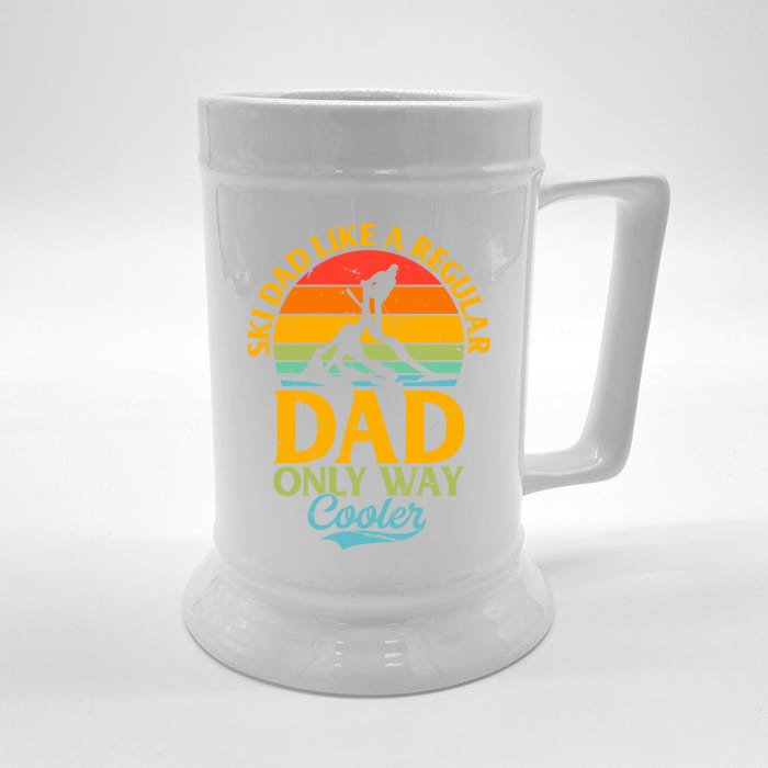 Ski Dad Like A Regular Dad Only Way Cooler Gift Daddy Skiing Gift Front & Back Beer Stein