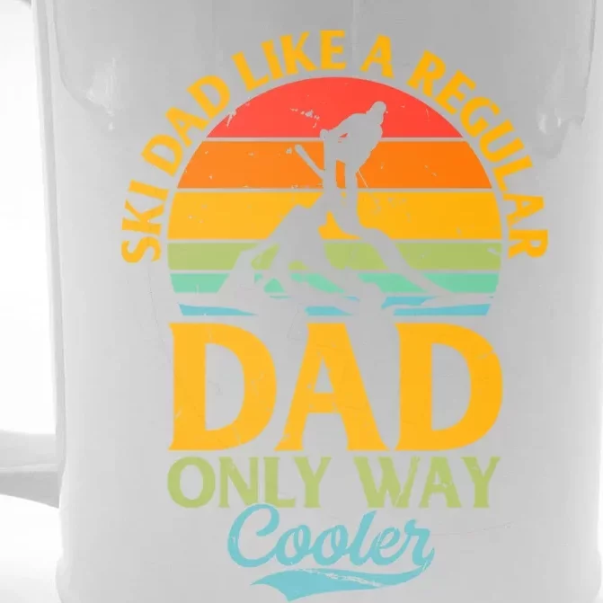 Ski Dad Like A Regular Dad Only Way Cooler Gift Daddy Skiing Gift Front & Back Beer Stein