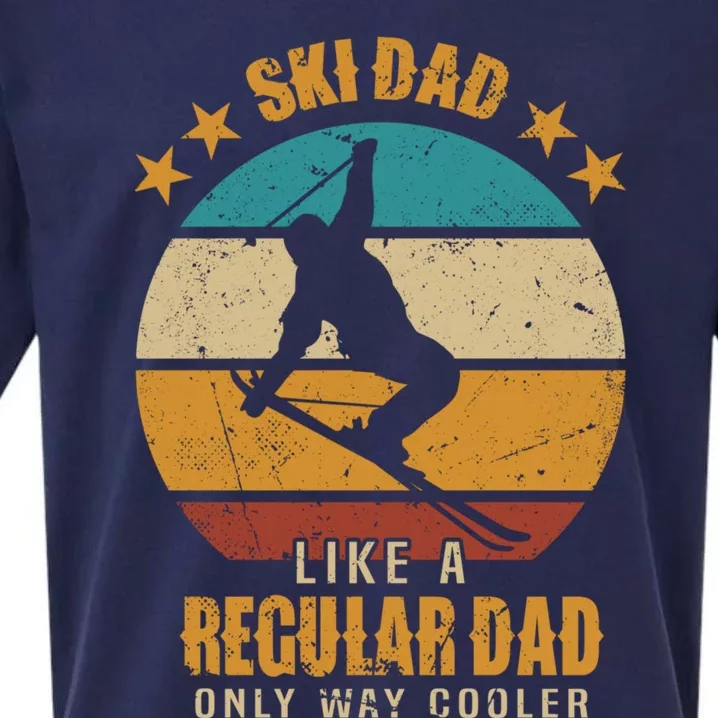 Ski Dad Like A Regular Dad Only Way Cooler Gift Skiing Dad Funny Gift Sueded Cloud Jersey T-Shirt