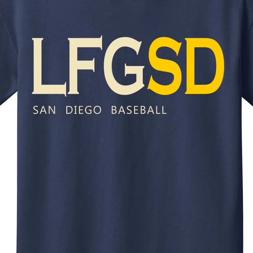 San Diego LFGSD Let's Go SD Baseball Trending Kids T-Shirt