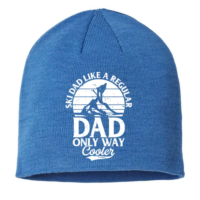 Ski Dad Like A Regular Dad Only Way Cooler Gift Skiing Daddy Gift 8 1/2in Sustainable Knit Beanie