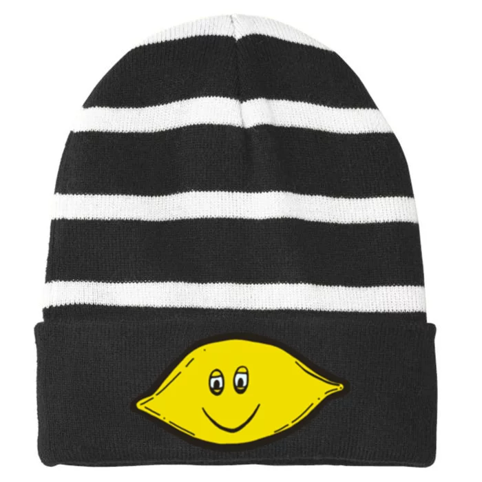 Small Dope Lemon Striped Beanie with Solid Band