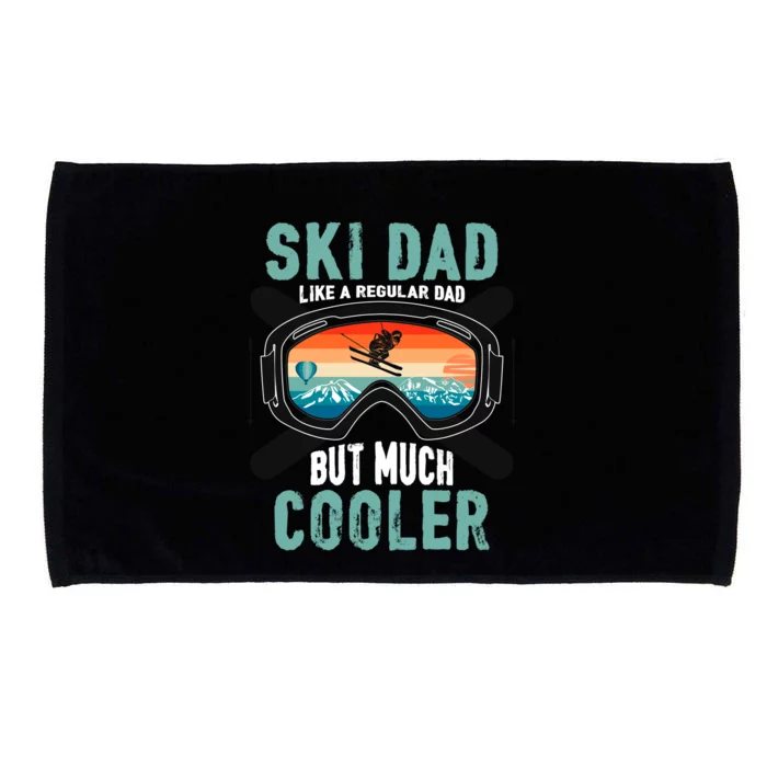 Ski Dad Like A Regular Dad But Cooler Vintage Skier Gift Microfiber Hand Towel