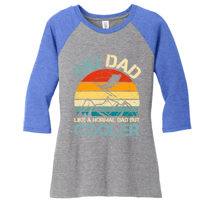 Ski Dad Like A Regular Dad But Cooler Vintage Skiing Skier Gift Women's Tri-Blend 3/4-Sleeve Raglan Shirt