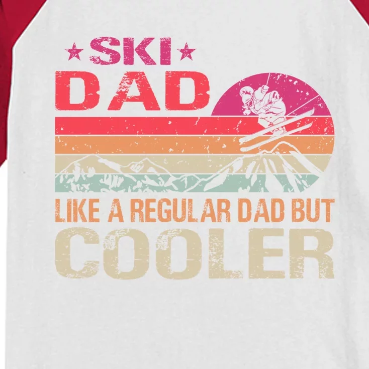 Ski Dad Like A Regular Dad But Cooler Ski Skier Meaningful Gift Kids Colorblock Raglan Jersey