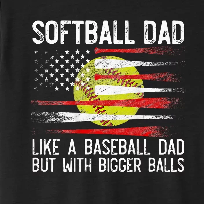 Softball Dad Like A Baseball But With Bigger Balls ChromaSoft Performance T-Shirt