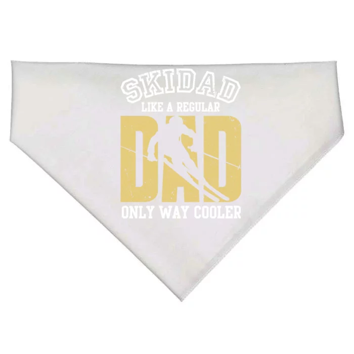 Ski Dad Like A Regular Dad Only Way Cooler Gift USA-Made Doggie Bandana