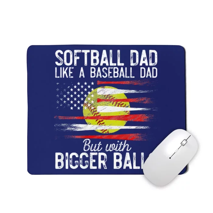 Softball Dad Like A Baseball Dad Definition On Back Mousepad