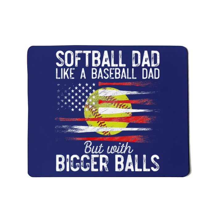 Softball Dad Like A Baseball Dad Definition On Back Mousepad