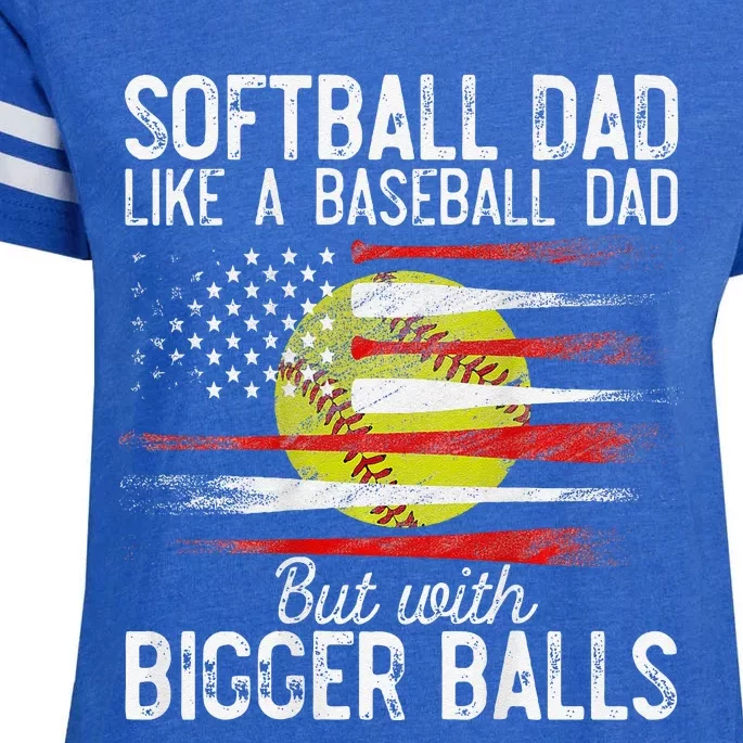 Softball Dad Like A Baseball Dad Definition On Back Enza Ladies Jersey Football T-Shirt