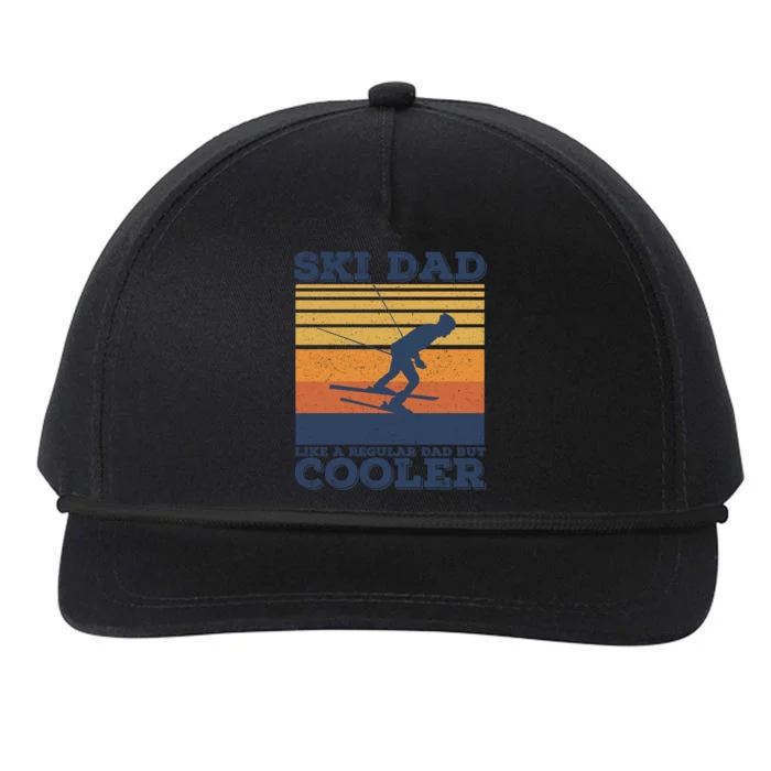 Ski Dad Like A Regular Dad But Cooler Vintage Skiing Gift Snapback Five-Panel Rope Hat