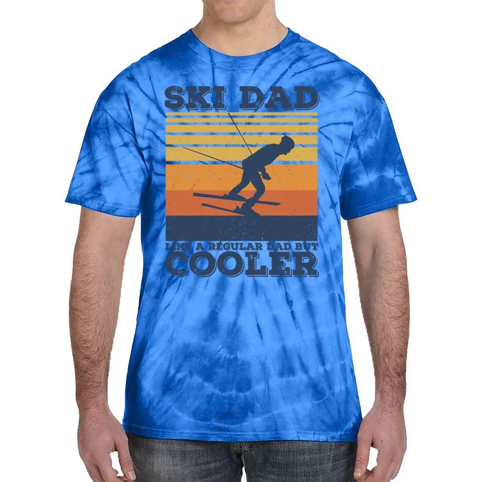 Ski Dad Like A Regular Dad But Cooler Vintage Skiing Gift Tie-Dye T-Shirt