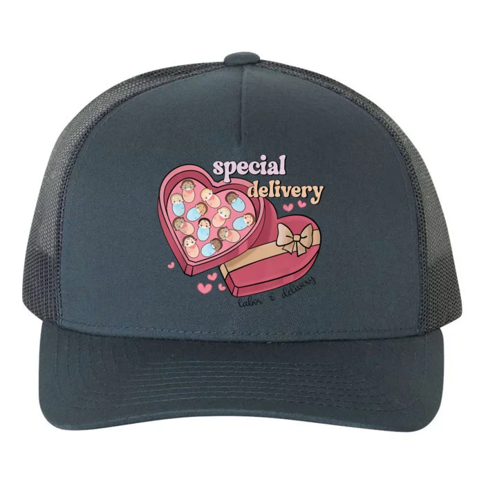 Special Delivery Labor And Delivery Nurse Valentine's Day Yupoong Adult 5-Panel Trucker Hat