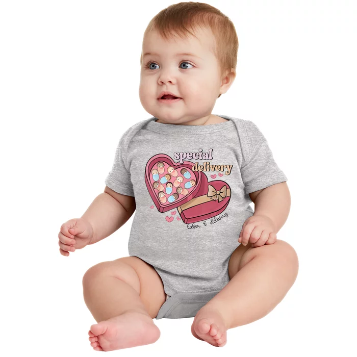 Special Delivery Labor And Delivery Nurse Valentine's Day Baby Bodysuit