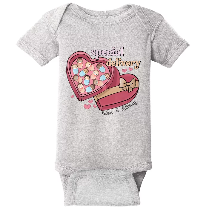 Special Delivery Labor And Delivery Nurse Valentine's Day Baby Bodysuit