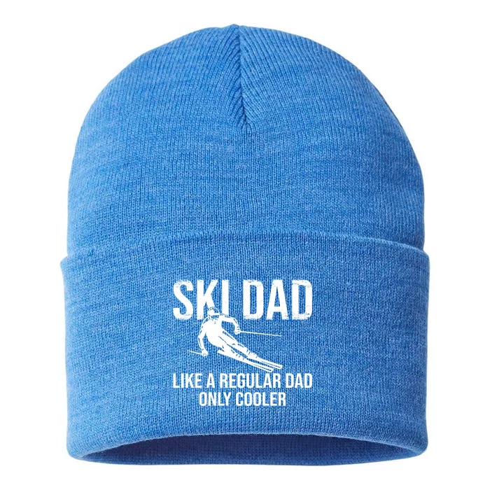 Ski Dad Like A Regular Dad Only Cooler Happy Father Day Gift Sustainable Knit Beanie