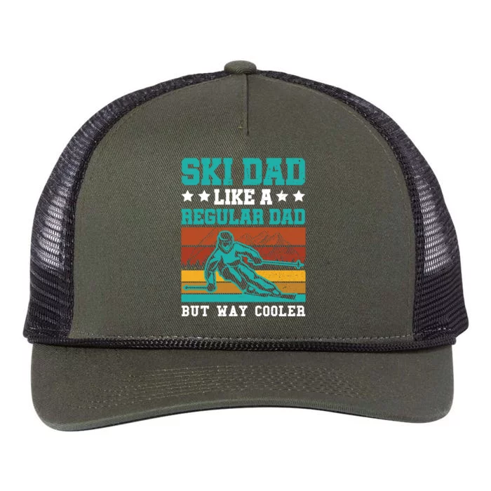 Ski Dad Like A Regular Dad But Way Cooler Skier Skiing Funny Gift Retro Rope Trucker Hat Cap