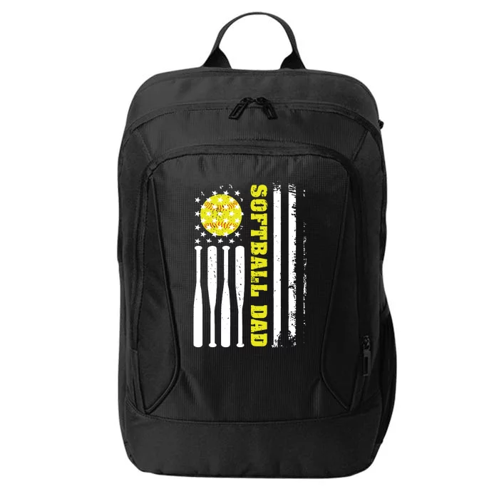 Softball Dad Like A Baseball Dad Definition On Back City Backpack