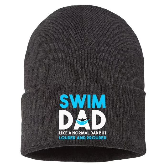 Swim Dad Like A Normal Dad But Cooler Swim Dad Definition Sustainable Knit Beanie