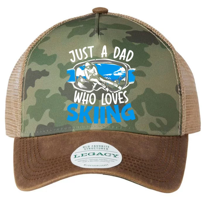 Ski Dad Loves Skiing Gift Legacy Tie Dye Trucker Hat