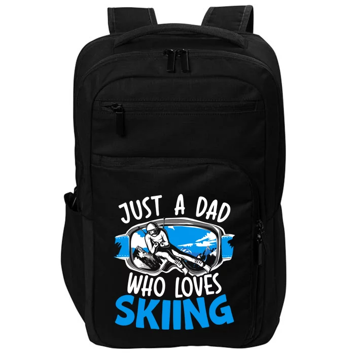 Ski Dad Loves Skiing Gift Impact Tech Backpack