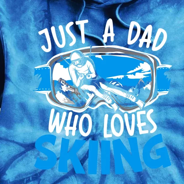 Ski Dad Loves Skiing Gift Tie Dye Hoodie