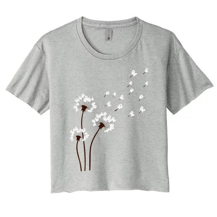 Samoyed Dandelion Loves Dog For Mother's Day Dog Mama Women's Crop Top Tee