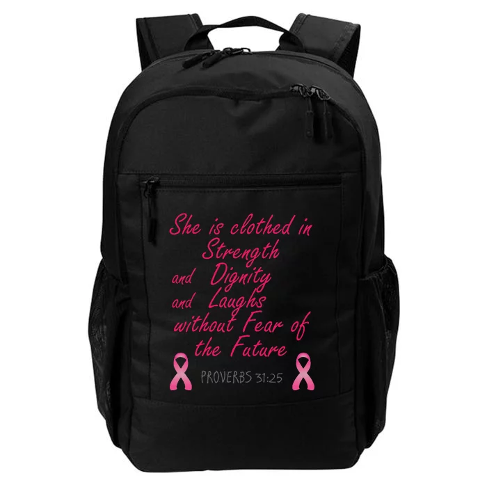 Strength Dignity Laughs Breast Cancer Awareness Gift Daily Commute Backpack