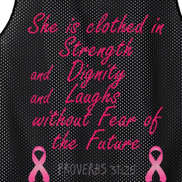 Strength Dignity Laughs Breast Cancer Awareness Gift Mesh Reversible Basketball Jersey Tank