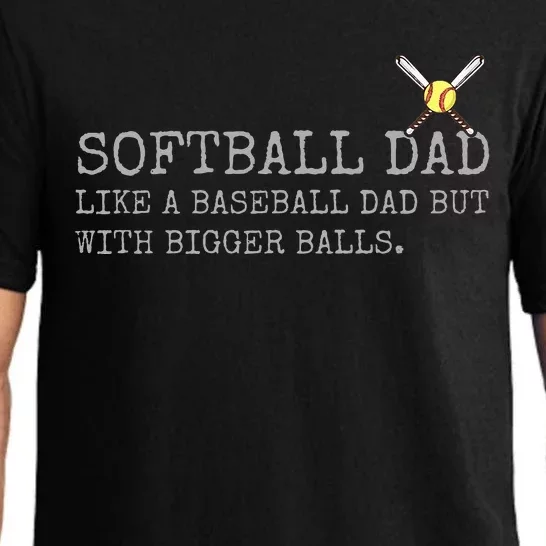 Softball Dad like a baseball Dad But with bigger balls Coach Pajama Set