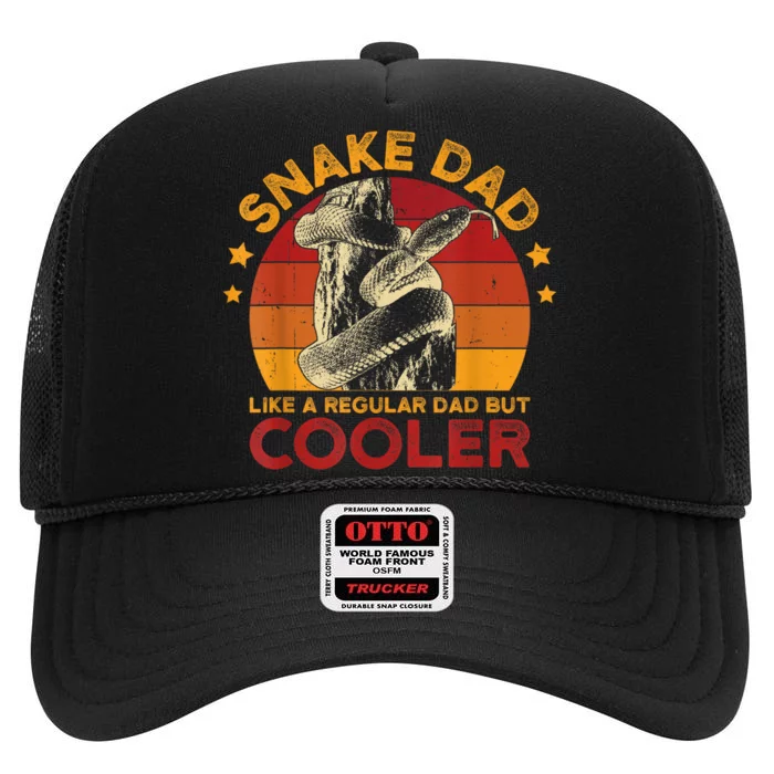 Snake Dad Like A Regular Father Men Vintage Serpent High Crown Mesh Trucker Hat